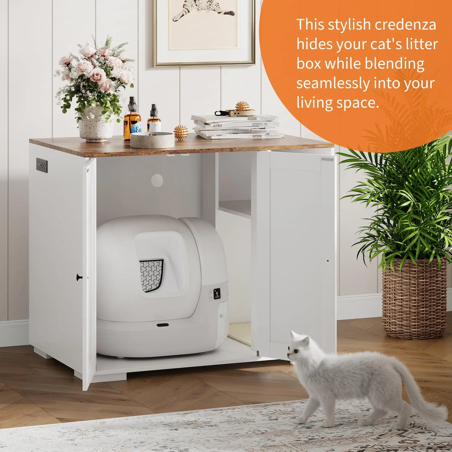HiMISSCN Cat Litter Enclosure For Litter Robot 3/4