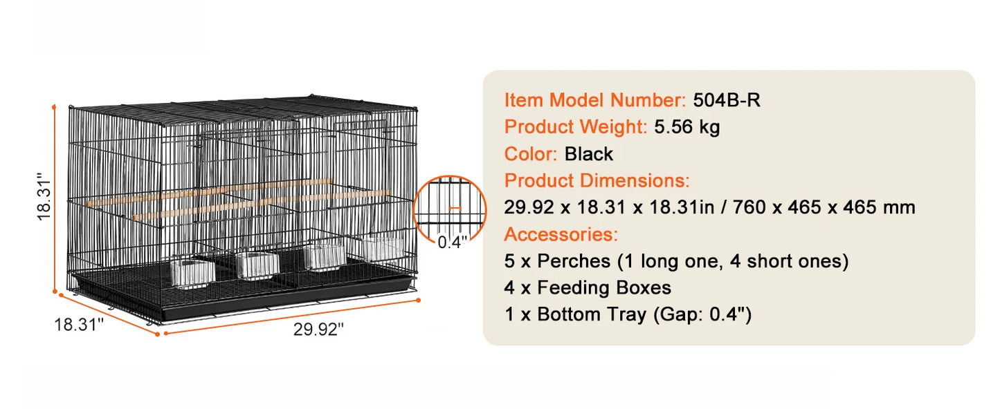 SucceBuy Flight Bird Cage With Divider And Travel Handle