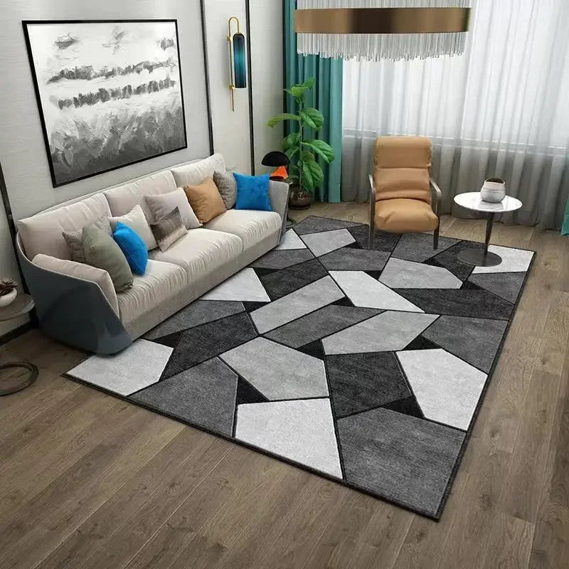 Geometric Washable Living Room Rug For Nordic Home Decor