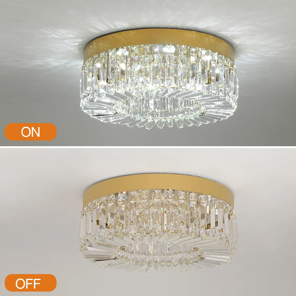 VETRULUS Crystal Ceiling Lamp Modern Chandelier Living Room