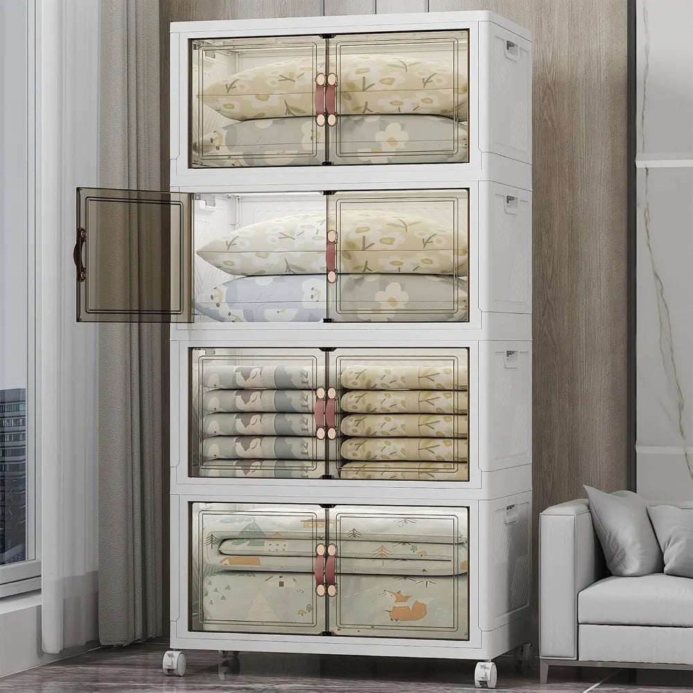 Durable Plastic Stackable Storage Bins With Lids And Wheels