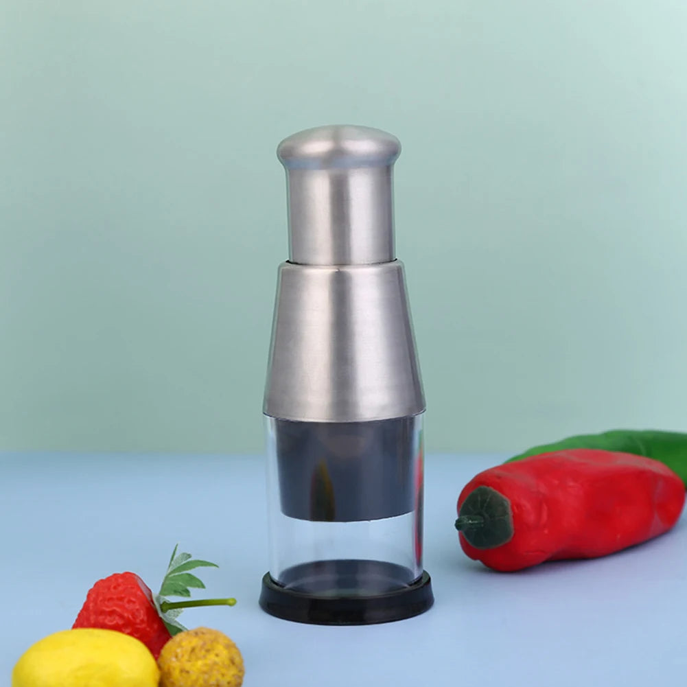 Stainless Steel Garlic Chopper Manual Press Garlic Crusher Kitchen Food Processor Vegetable Slicer For Garlic Onion Peppers Herb