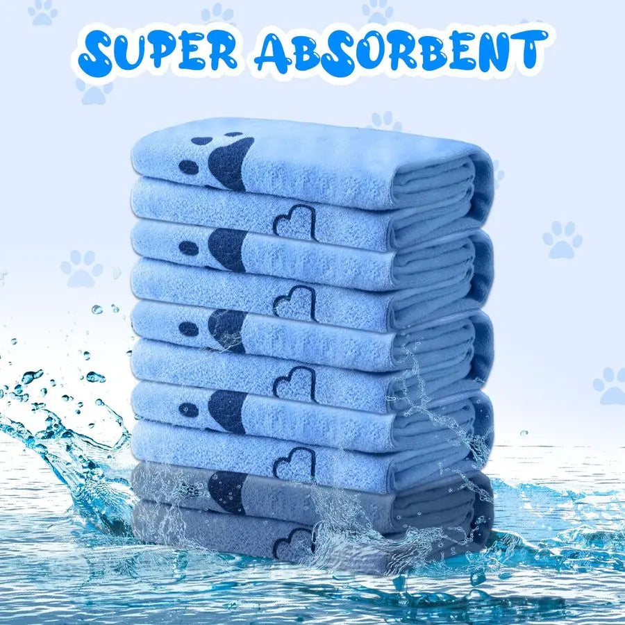 12 Microfiber Dog Grooming Towels Absorbent Quick Dry Towels
