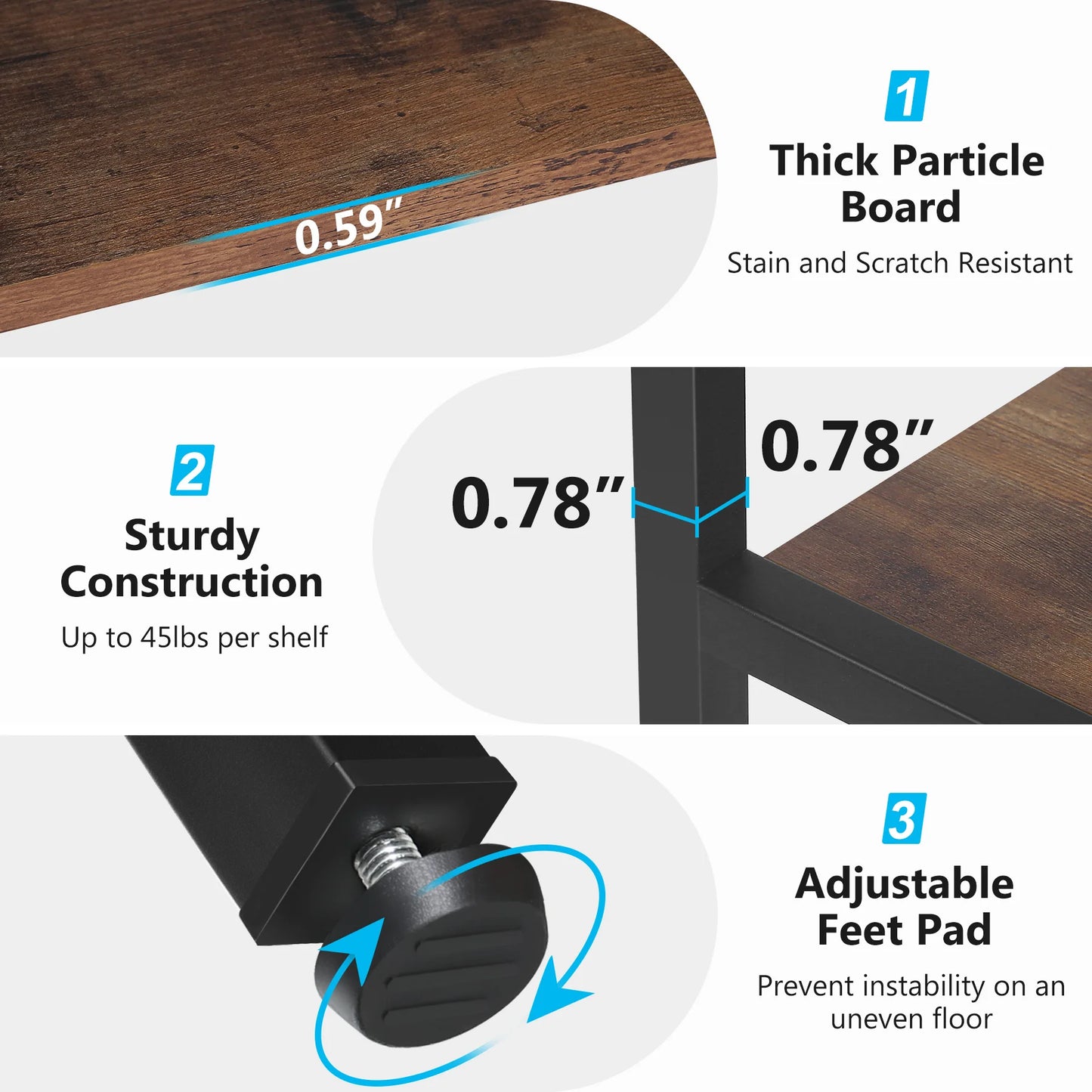Tribesigns Industrial Etagere Bookshelf Freestanding Tall Display Shelf