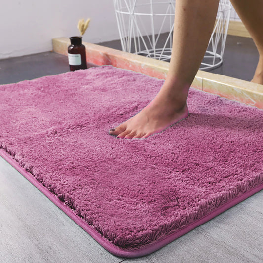 Super Absorbent Non-slip Bathroom Mat Plush Microfiber Quick Dry Washable Soft Bath Rug for Tub Balcony
