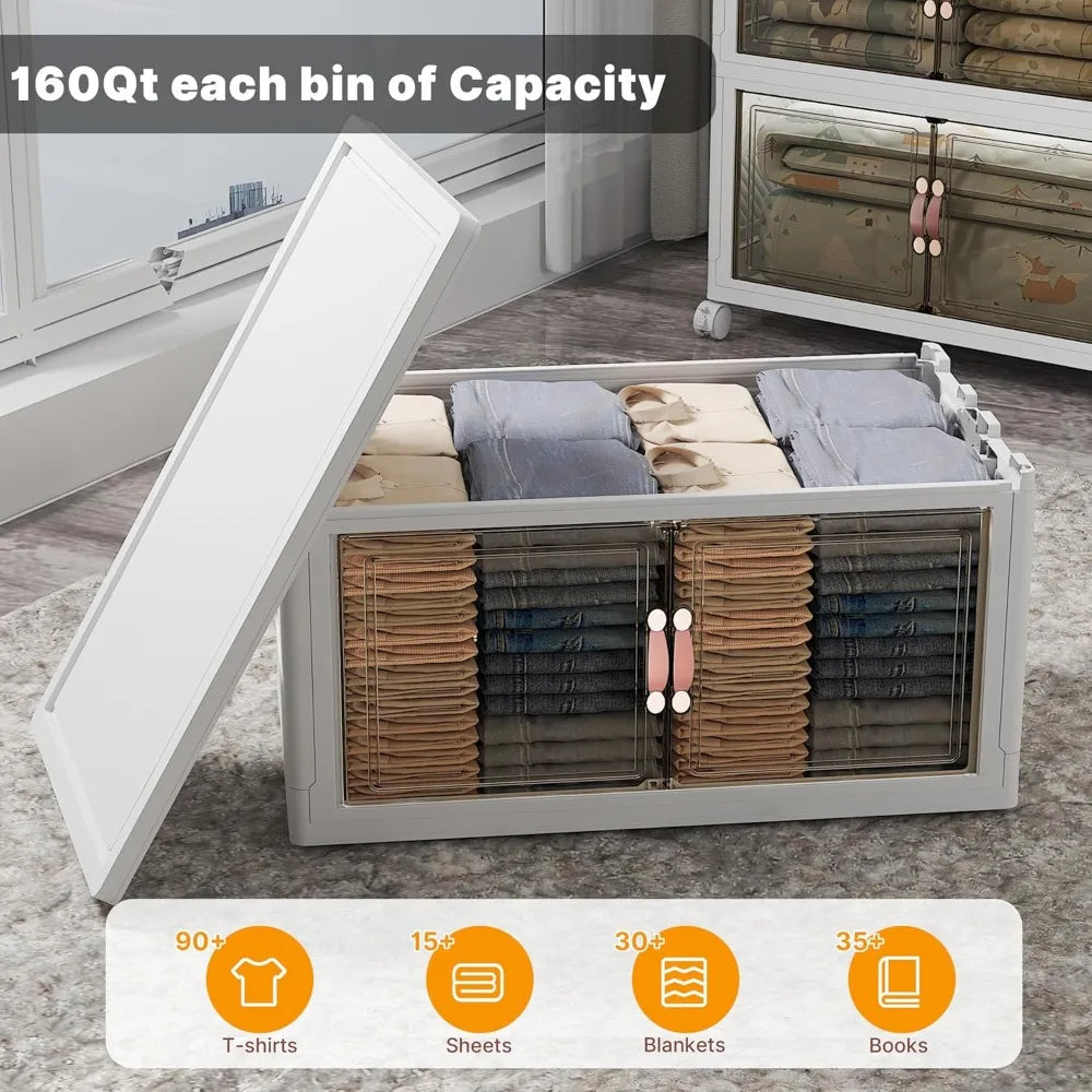Durable Plastic Stackable Storage Bins With Lids And Wheels