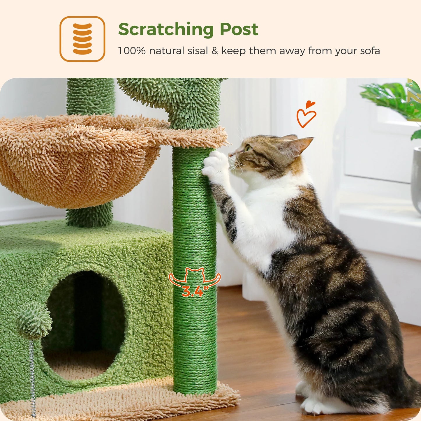 PAWZ Road 4-In-1 Cat Tree With Condo And Cozy Perch