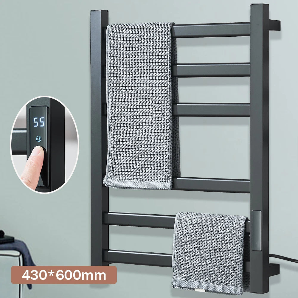Onyzpily Thermostatic Heated Towel Rack With Digital Display Stainless Steel