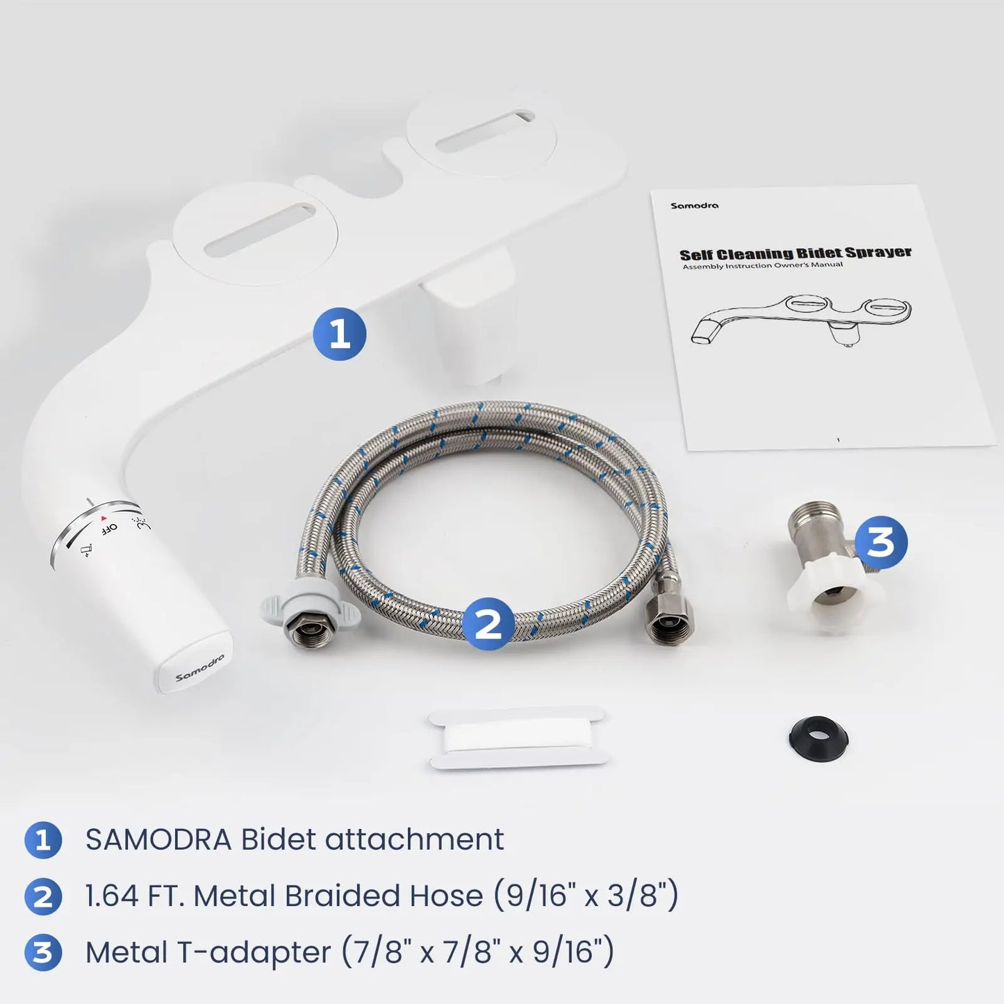 Ultra-Slim Bidet Attachment for Toilet - Dual Nozzle (Frontal & Self Cleaning) Hygienic Bidets for Existing Toilets