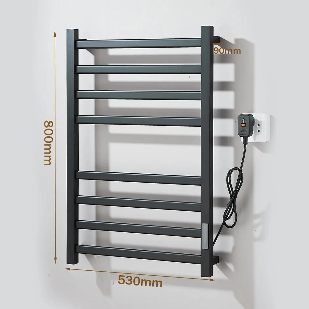 Onyzpily Thermostatic Heated Towel Rack With Digital Display Stainless Steel