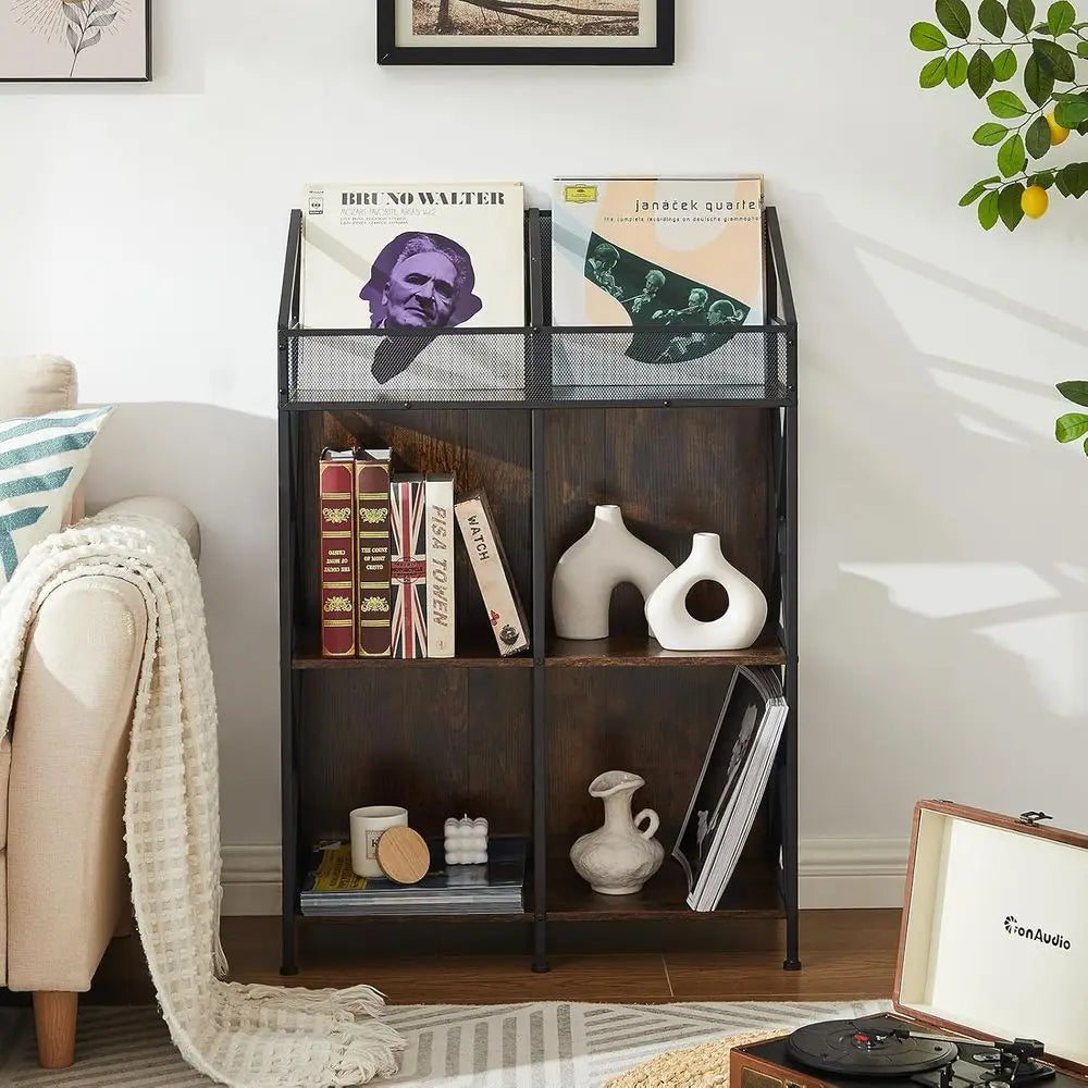 Six-Grid Vinyl Record Storage Rack