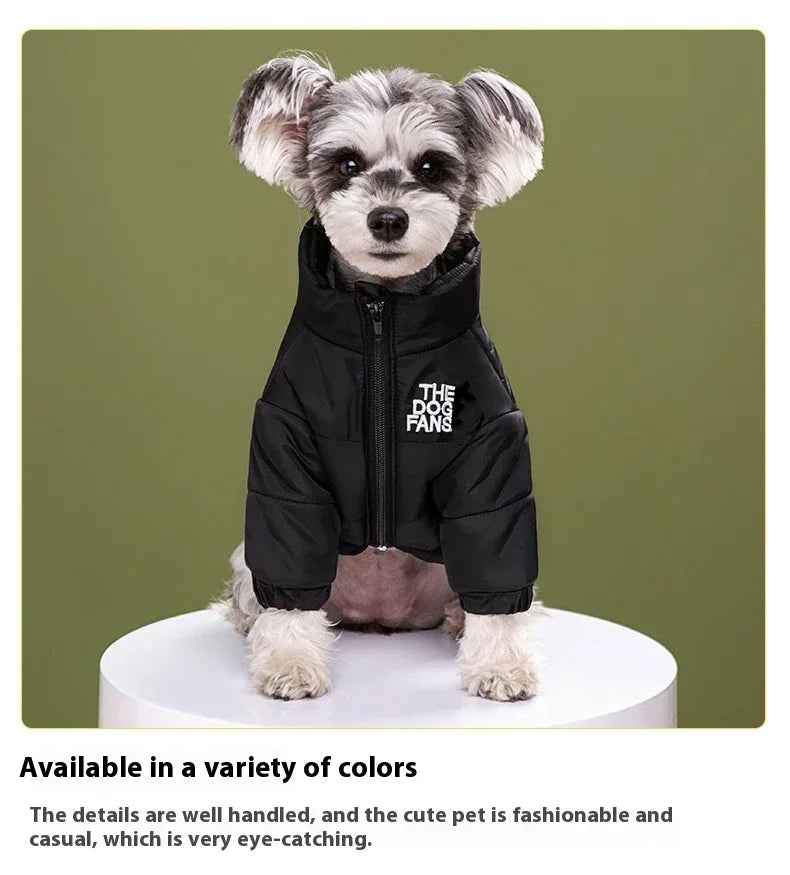 Embroidered Winter Dog Coat for Pets Cotton Warm Clothing