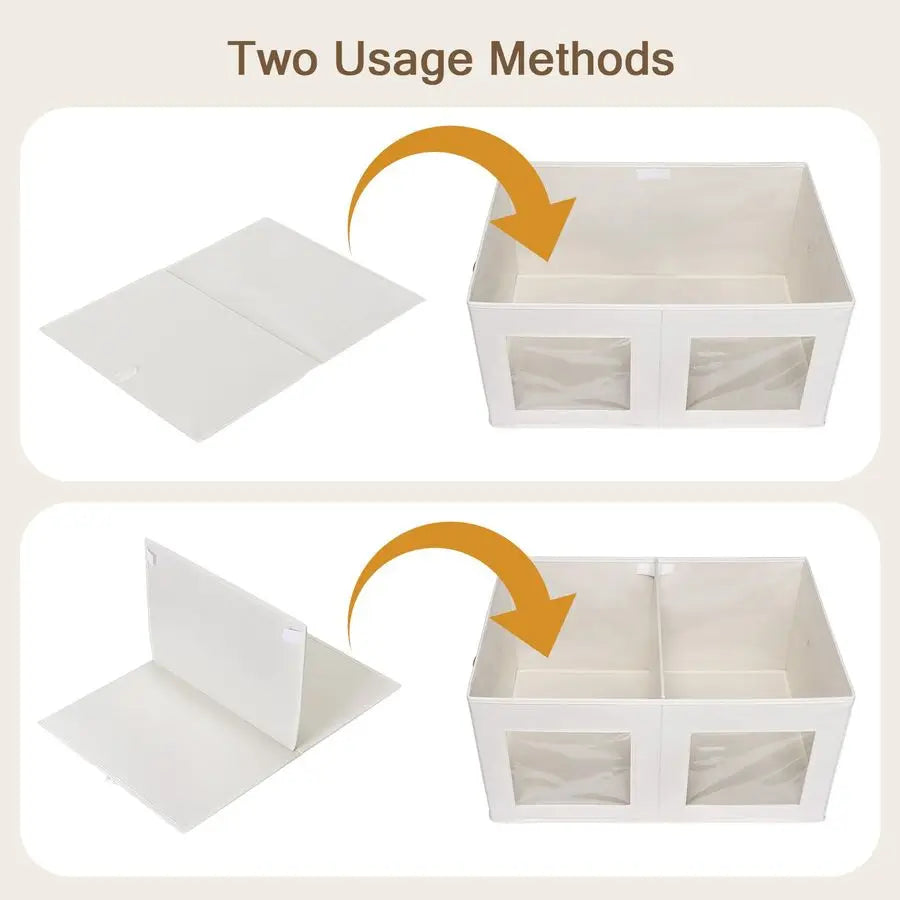 Collapsible Fabric Storage Bins With Lids 2 Pack Closet Organization