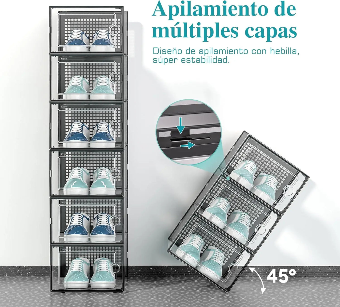 Clear Stackable Shoe Storage Boxes With Lids Under Bed Organizer