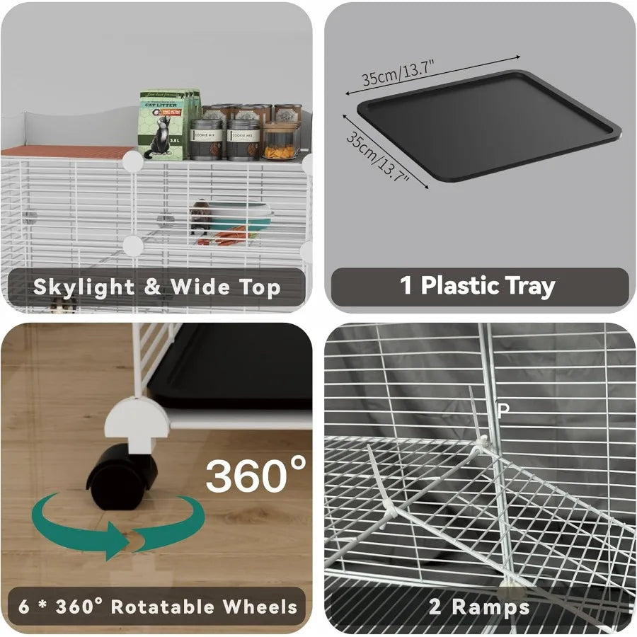 Guinea Pig Cage On Wheels 3 Tier Engineering With Tray