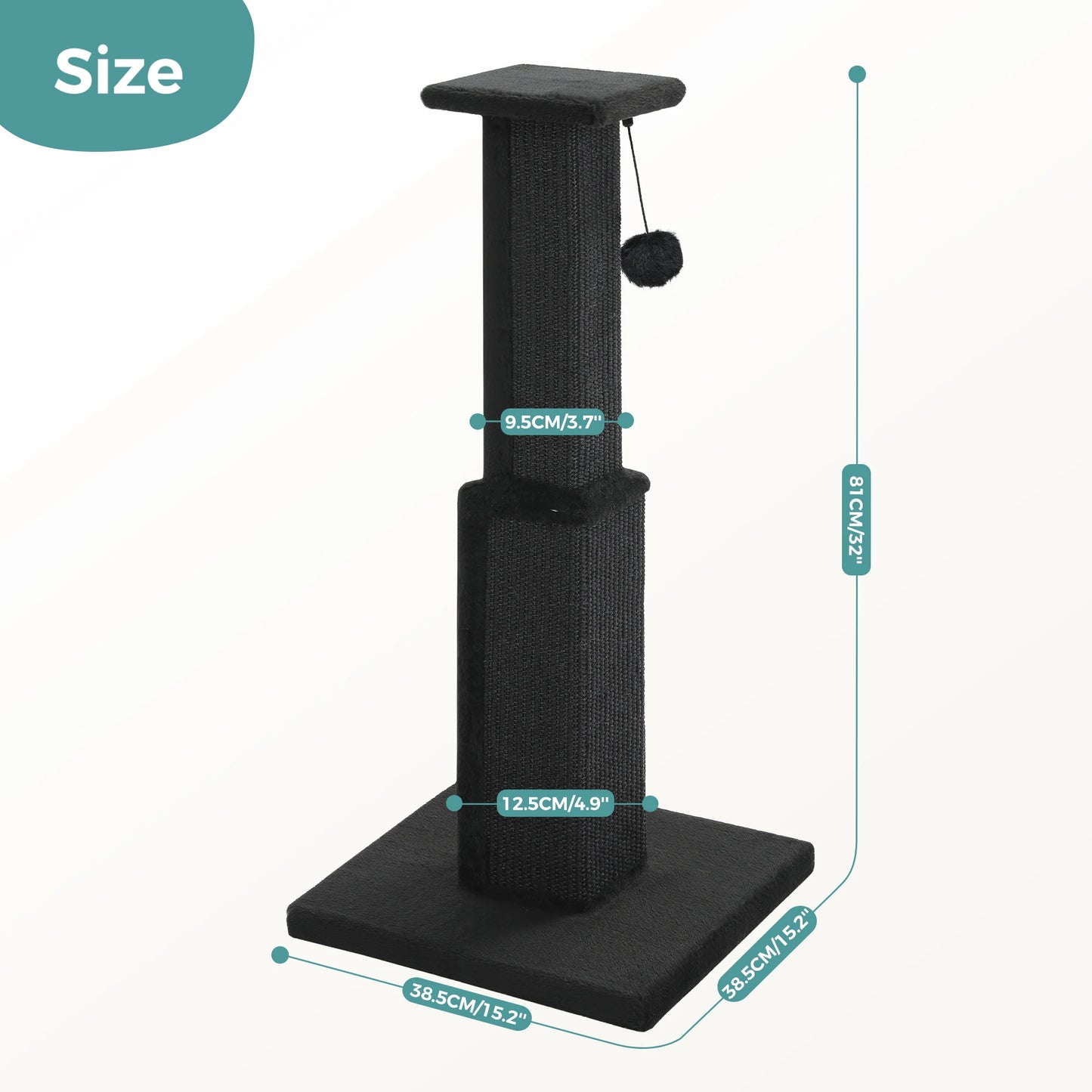 PAWZ Road Large Cat Scratching Post For Indoor Cats Sisal