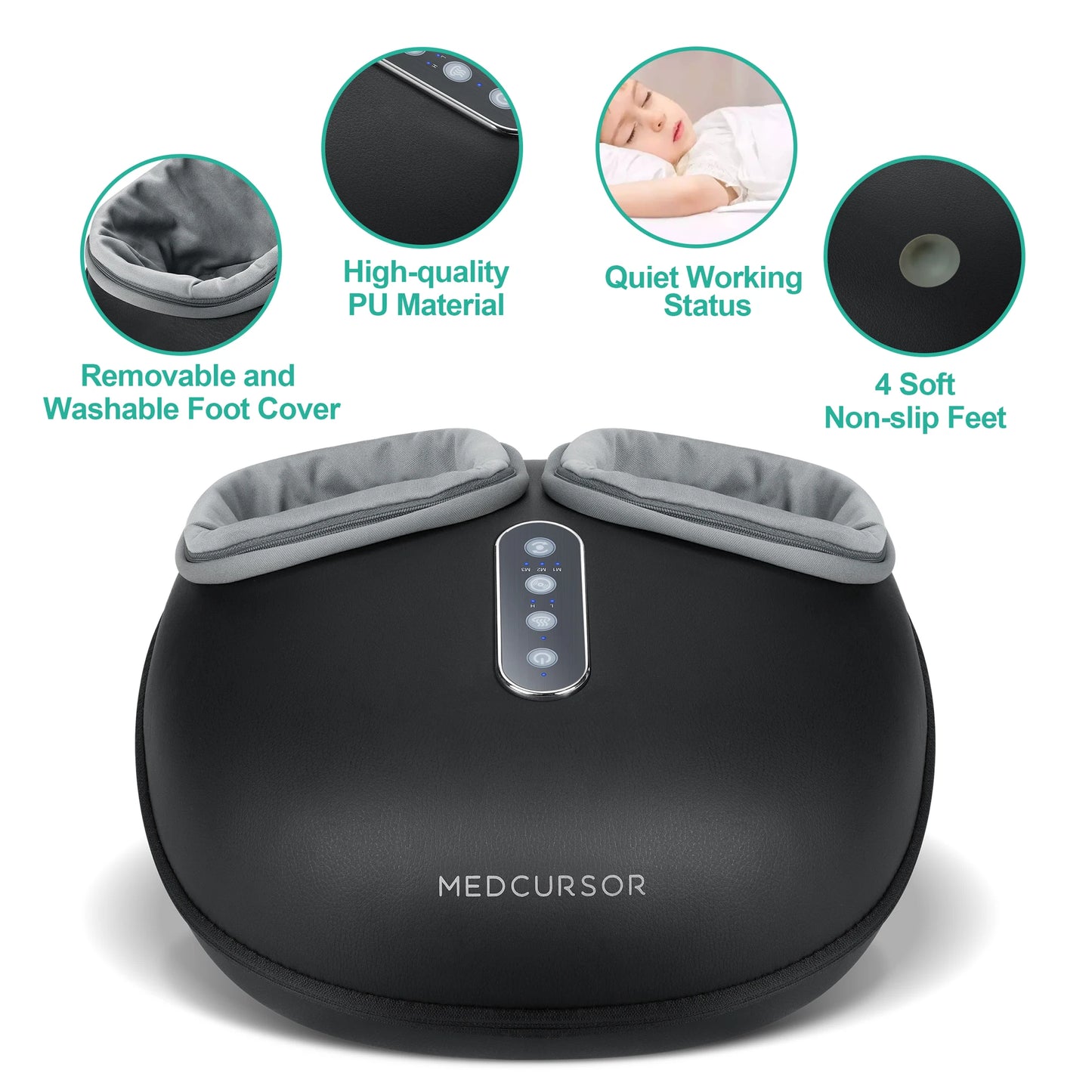 Medcursor Foot Massager With Heat Shiatsu Roller Massage