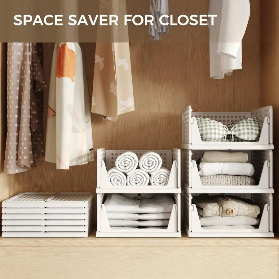 Stackable Plastic Drawer Bins for Closet Organization