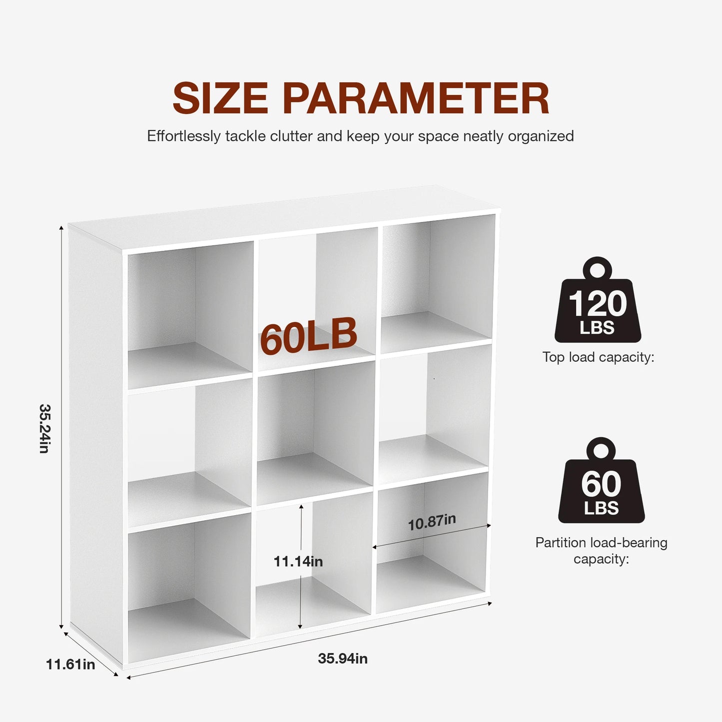 JHK 9 Cube Wooden Storage Organizer Bookshelf for Living Room