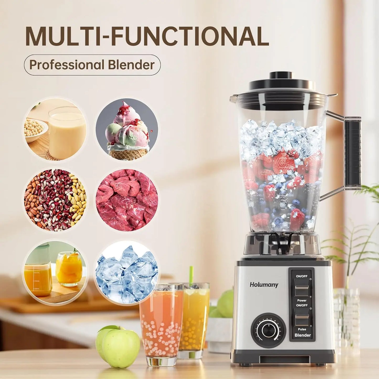 XMSJ 1200W Countertop Blender Food Processor Combo