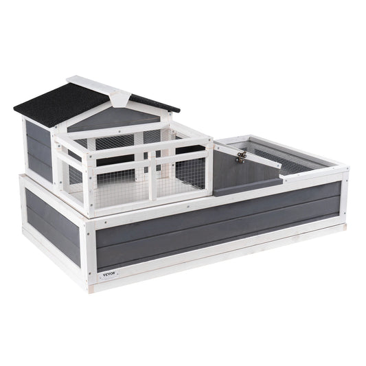 SucceBuy Tortoise Habitat Cedar Wood Enclosure With Lamp Holder