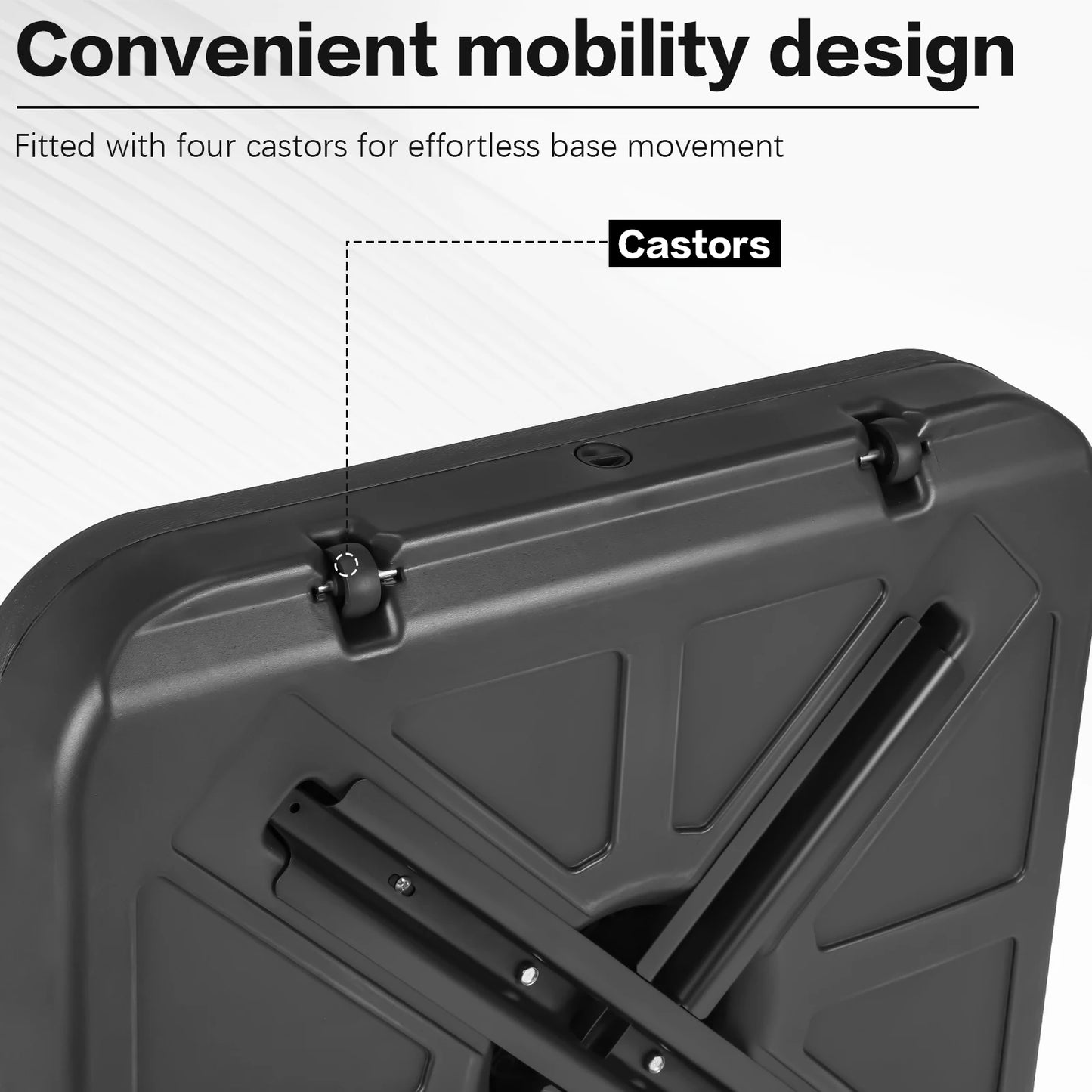 Cantilever Patio Umbrella Base With Wheels 130kg Capacity