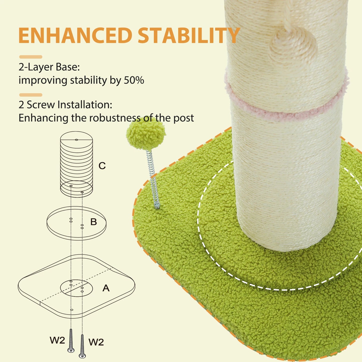 PAWZ Road Flower Small Cat Tree Scratching Post Natural Sisal