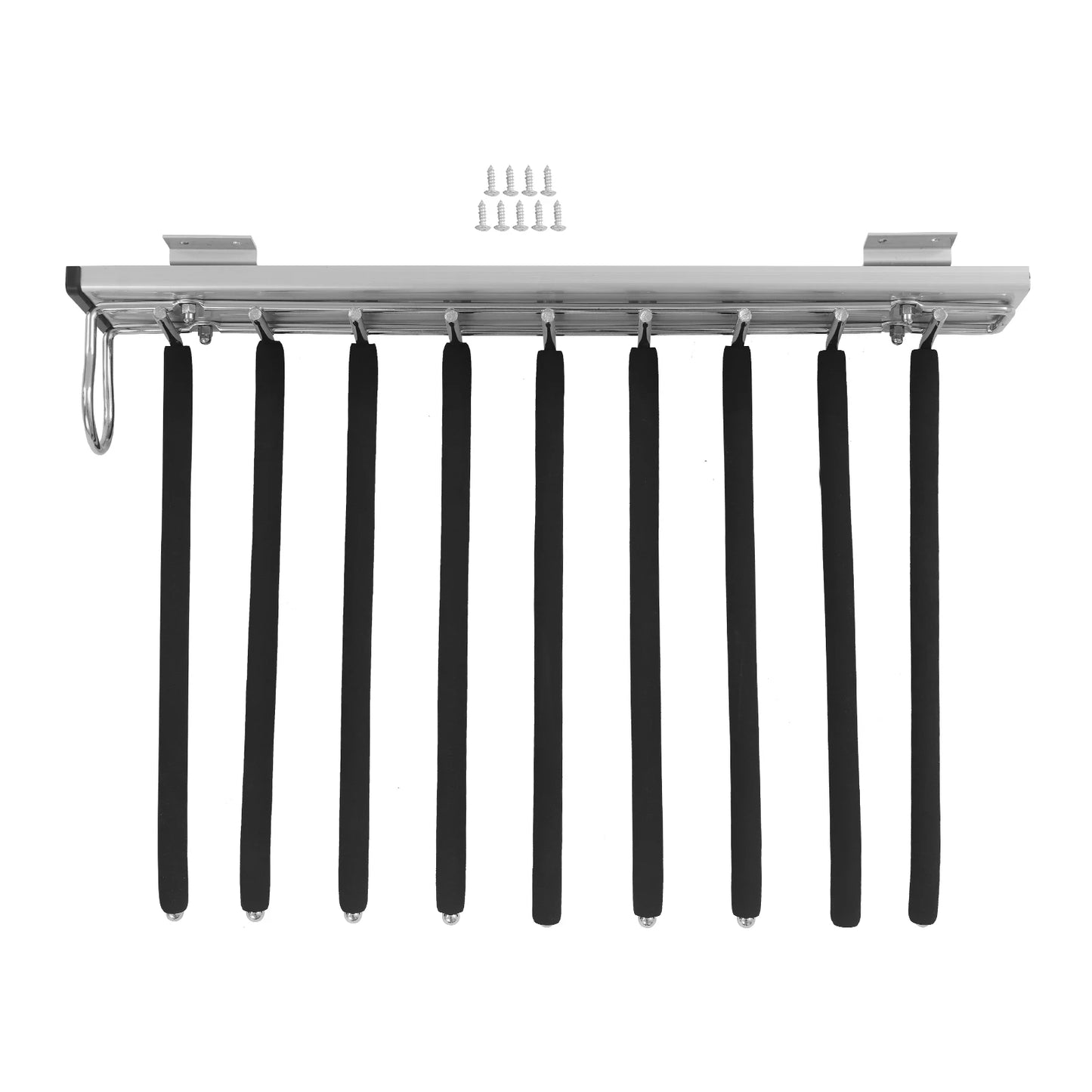 9 Arms Pull Out Trousers Rack Wardrobe Pants Organizer Retractable Closet Pants Hanger Right Left Side Mount