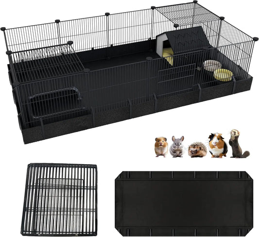 DIY Waterproof Small Animal Cage With Door 16 Panels Playpen