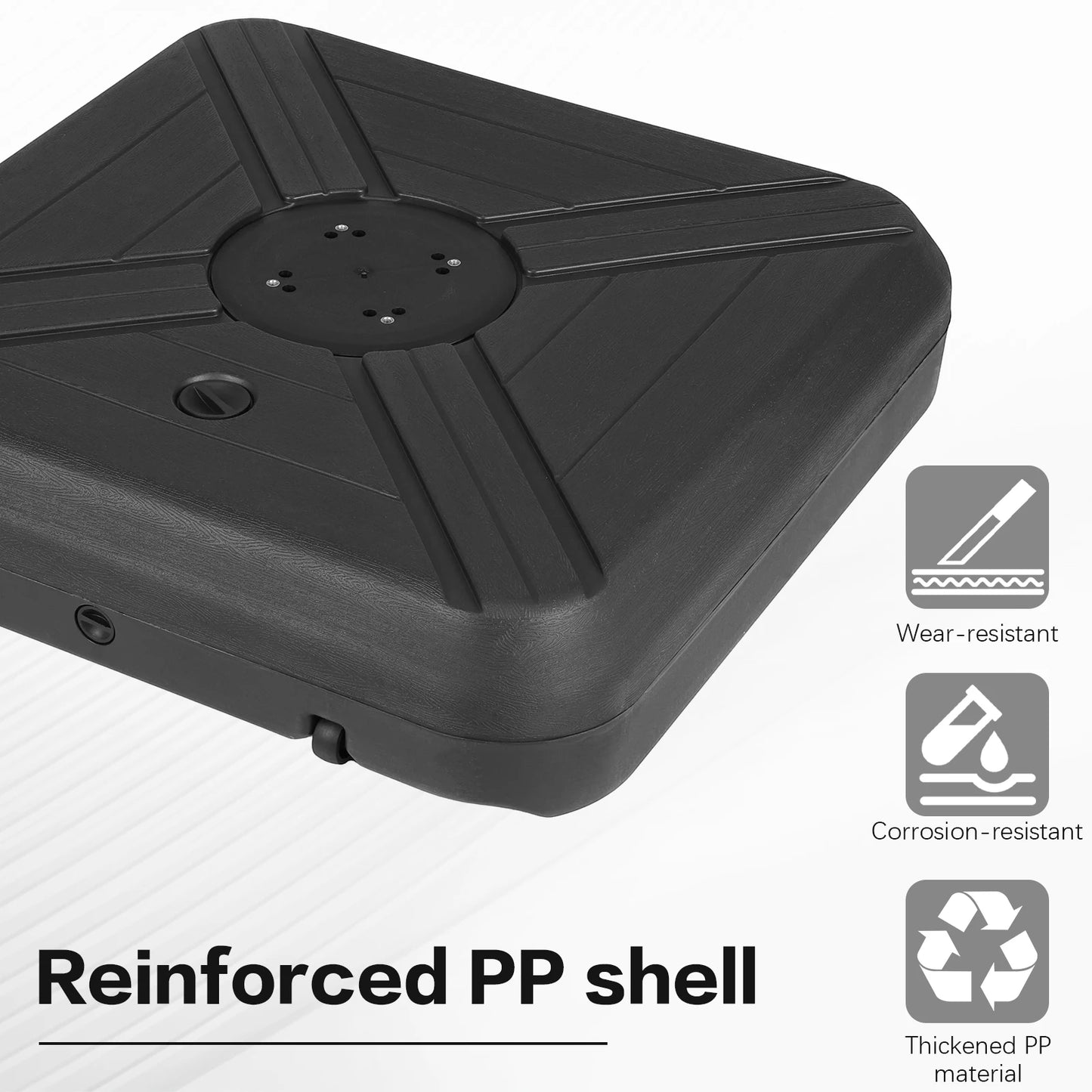 Cantilever Patio Umbrella Base With Wheels 130kg Capacity