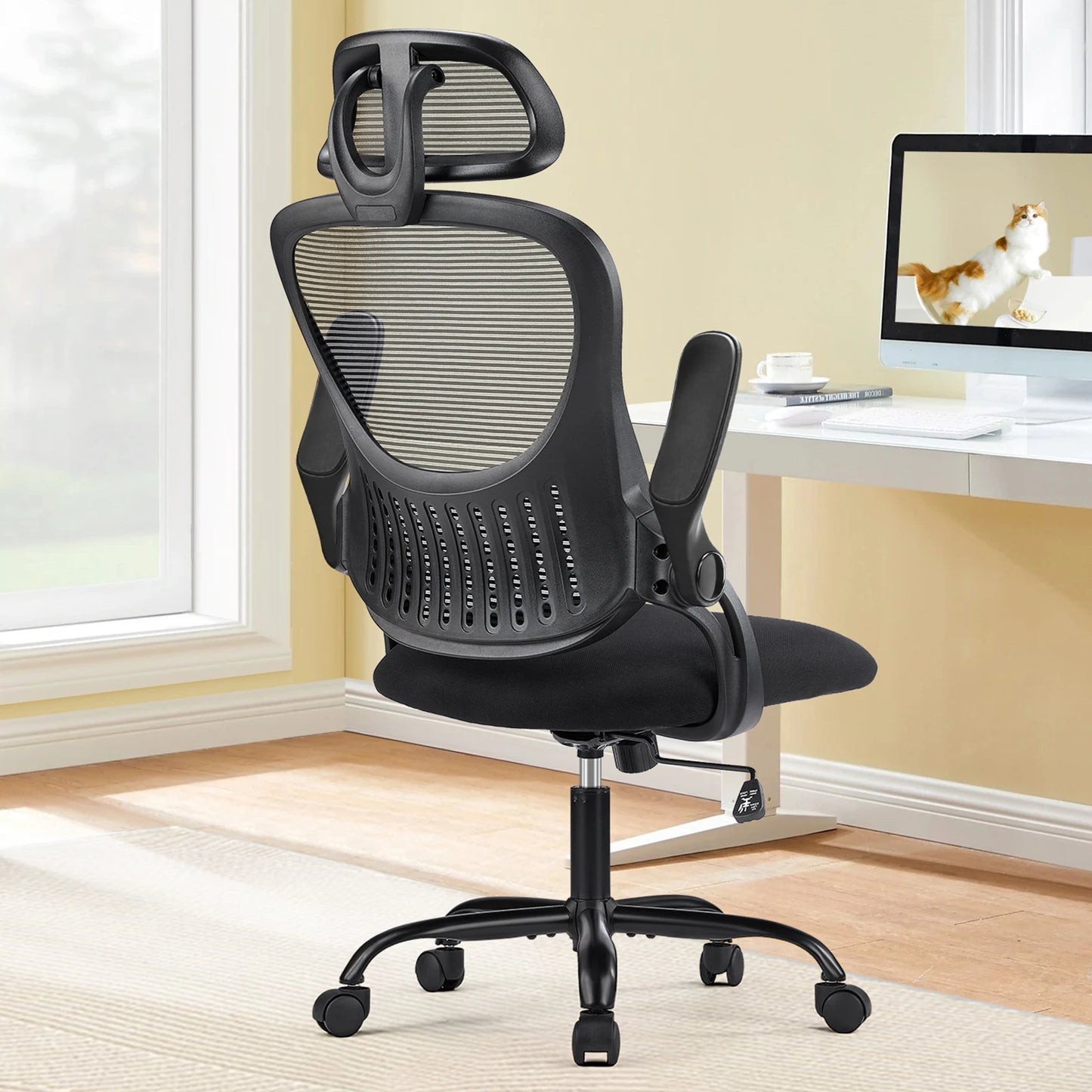 JHK Ergonomics Mesh Office Chair With Headrest And Lumbar Support