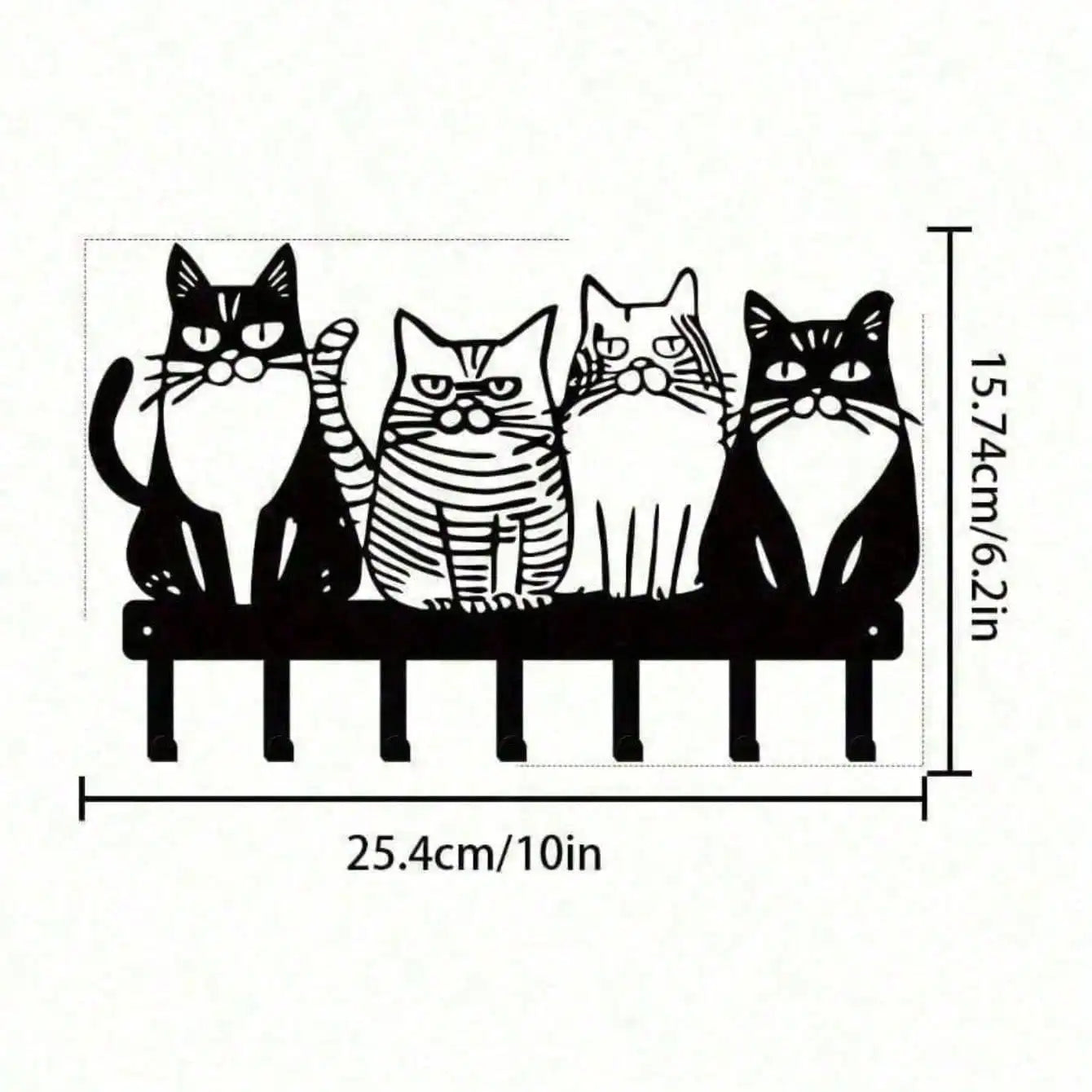 CIFBUY Vintage Cat Wall Hooks Rustic Key Holder Entryway Gift