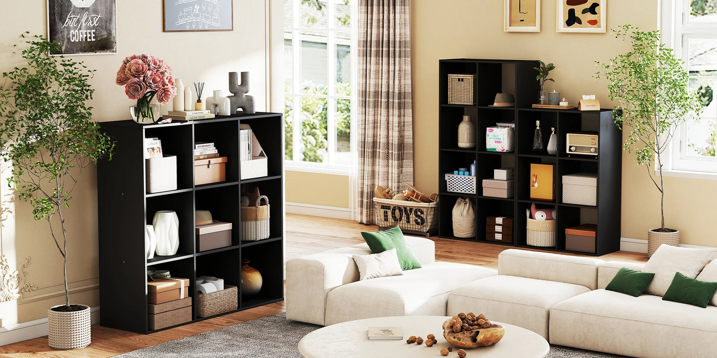 JHK Cube Storage Organizer Wood Bookcase For Living Room