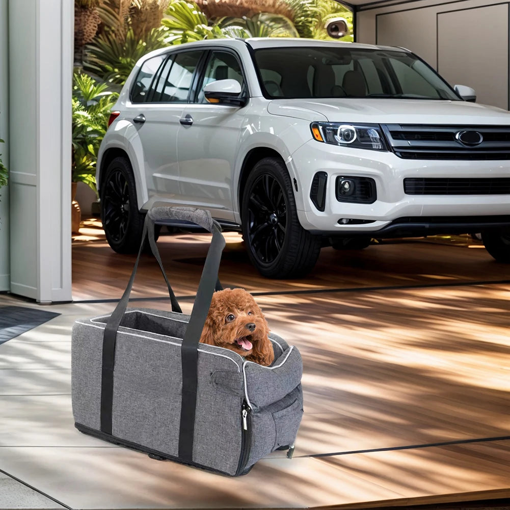 NONEDog Portable Pet Booster Seat With Shoulder Straps Center Console For Dogs