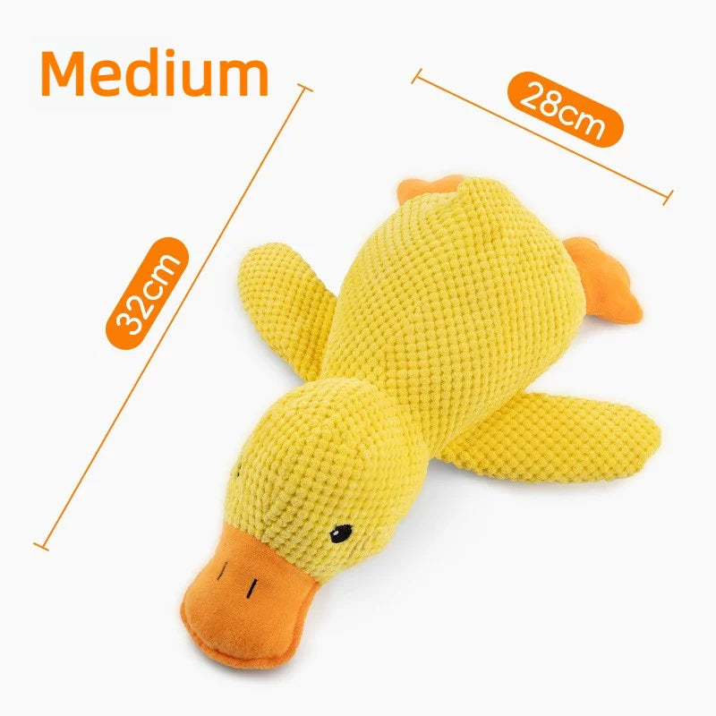 Plush Duck Dog Toy Squeaky Teething Bite-Resistant