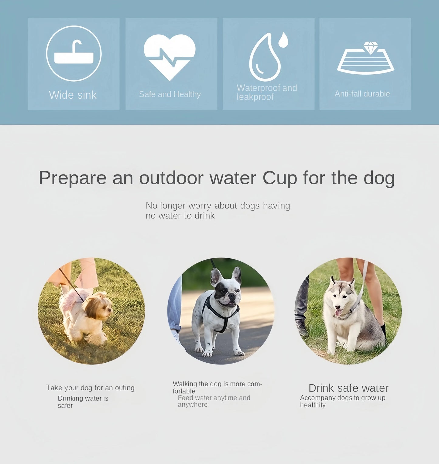 Portable Pet Water Bottle With Food And Water Storage Travel