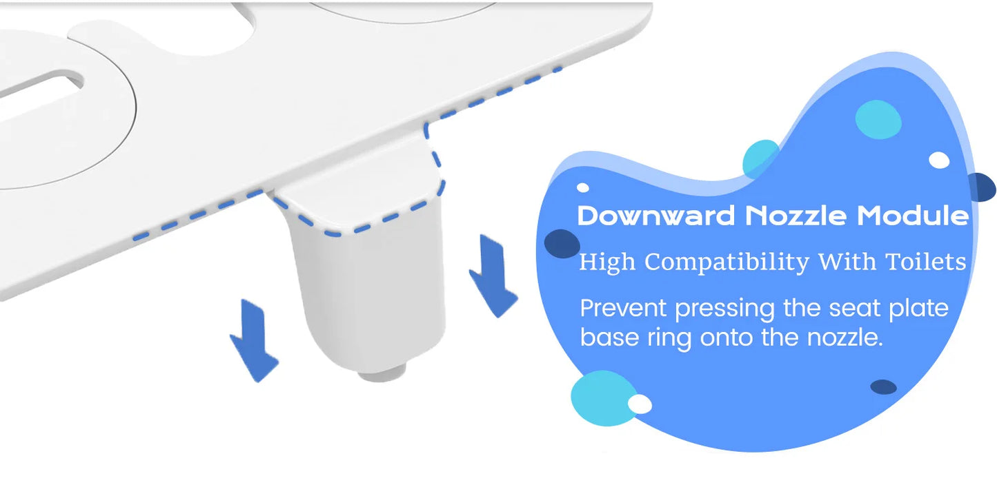 Ultra-Slim Bidet Attachment for Toilet - Dual Nozzle (Frontal & Self Cleaning) Hygienic Bidets for Existing Toilets