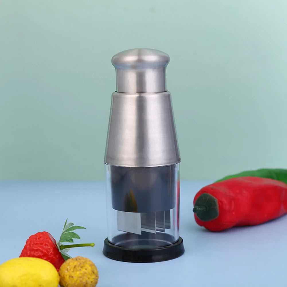 Stainless Steel Garlic Chopper Manual Press Garlic Crusher Kitchen Food Processor Vegetable Slicer For Garlic Onion Peppers Herb