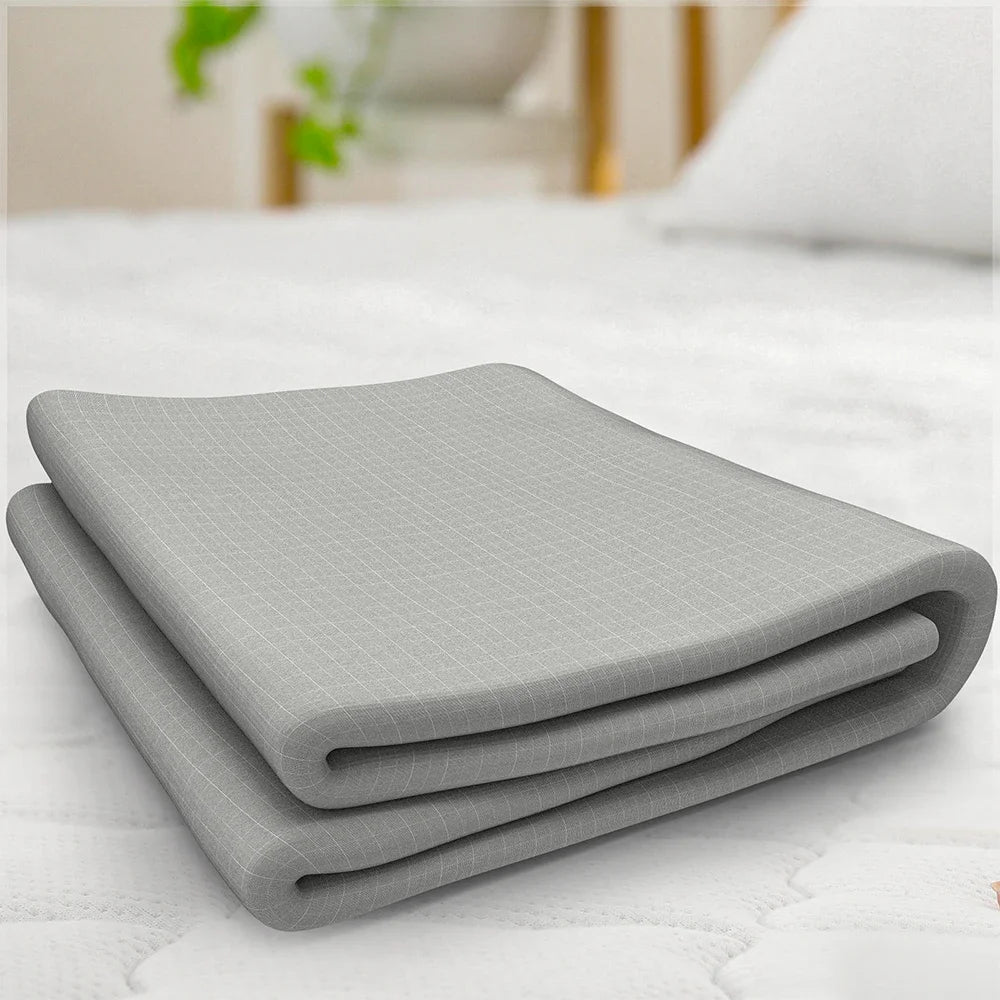 NONECN Earthing Fitted Sheet Organic Cotton With Conductive Silver Fiber