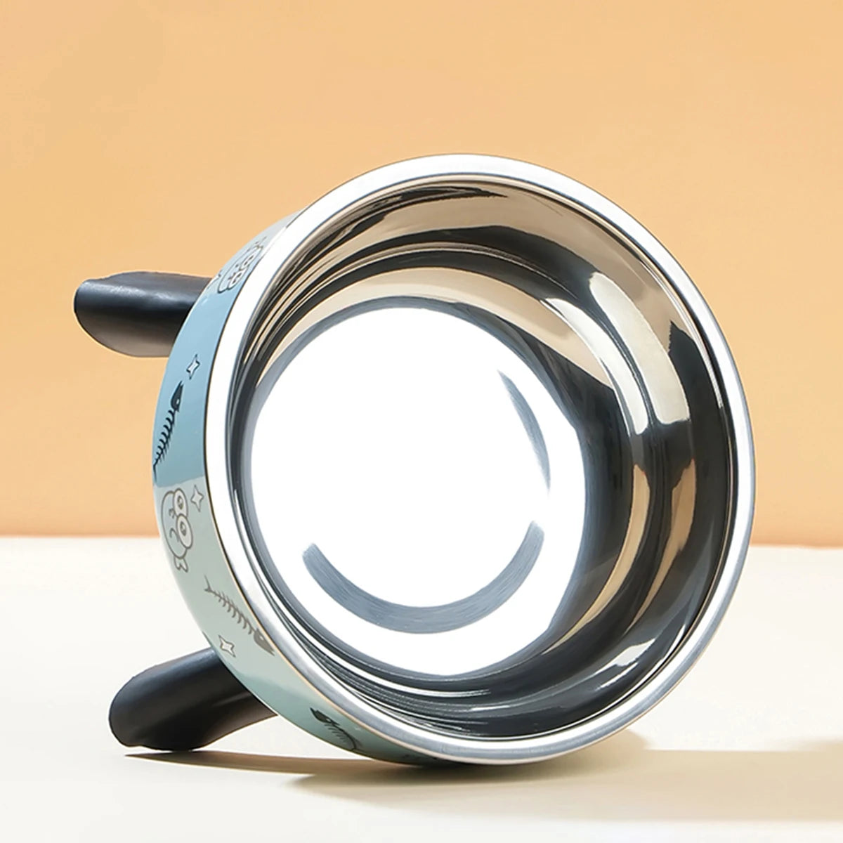 Cartoon Print Stainless Steel Pet Bowl For Dogs And Cats