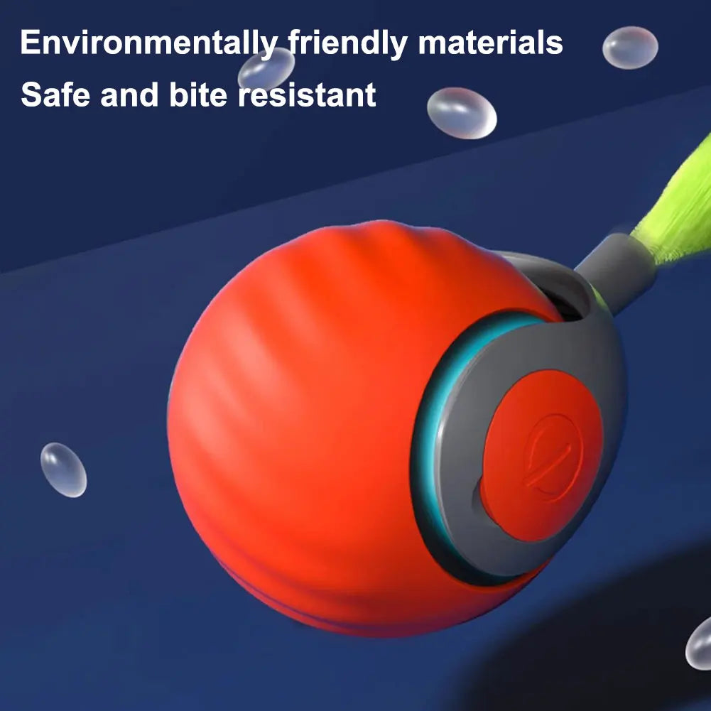 Automatic Moving Cat Toy Ball Smart Cat Toys USB Rechargeable Smart Cat Toys Ball Speedy Tail Cat Toy Cat Interactive Ball Toys