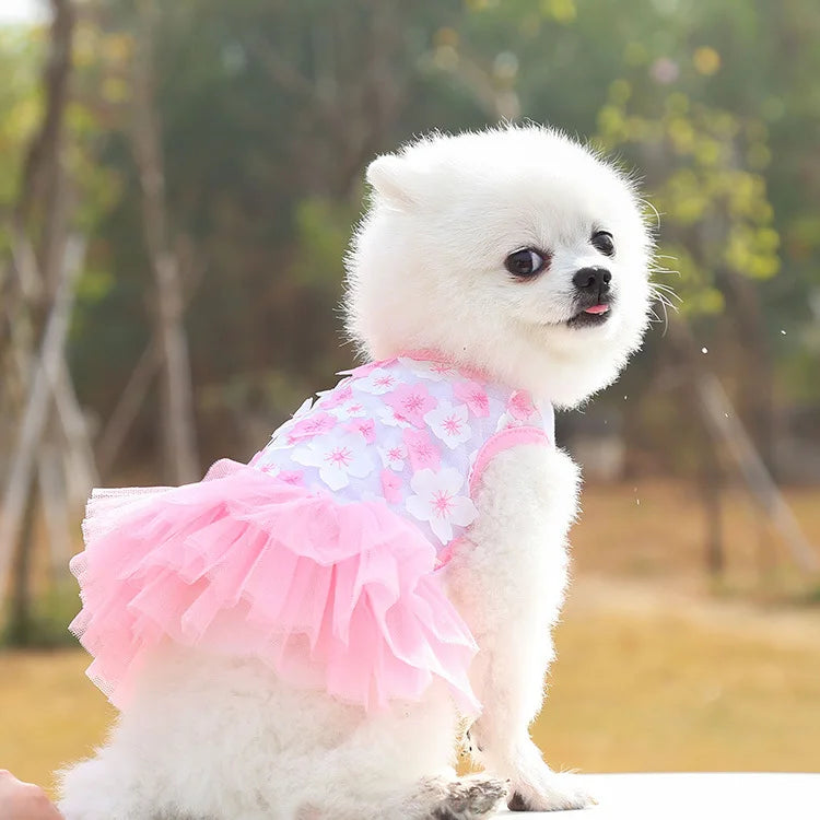 Floral Princess Dog Dress For Everyday Pet Outings