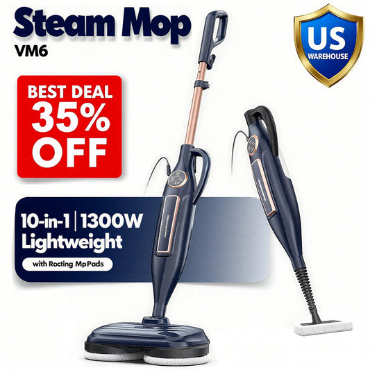 Devoac VM6 Scrubbing Steam Mop 1300W Powerful Floor Steamer