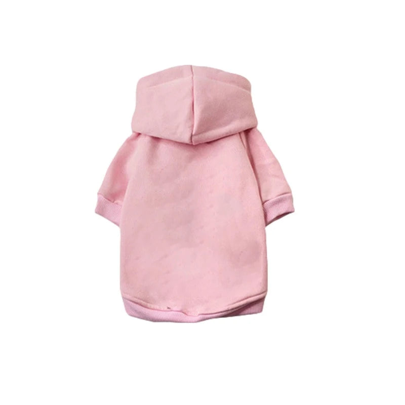 Solid Fleece Dog Jacket Coat With Hood For All Breeds