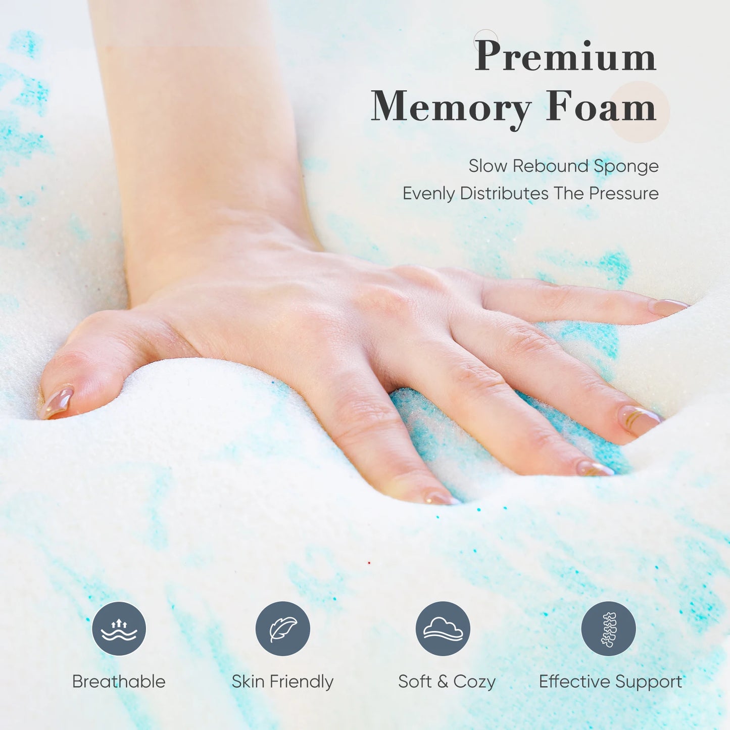 JHK Gel Memory Foam Mattress Topper