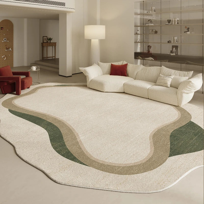 None Irregular Shapes Modern Living Room Rug Plush Floor Mat