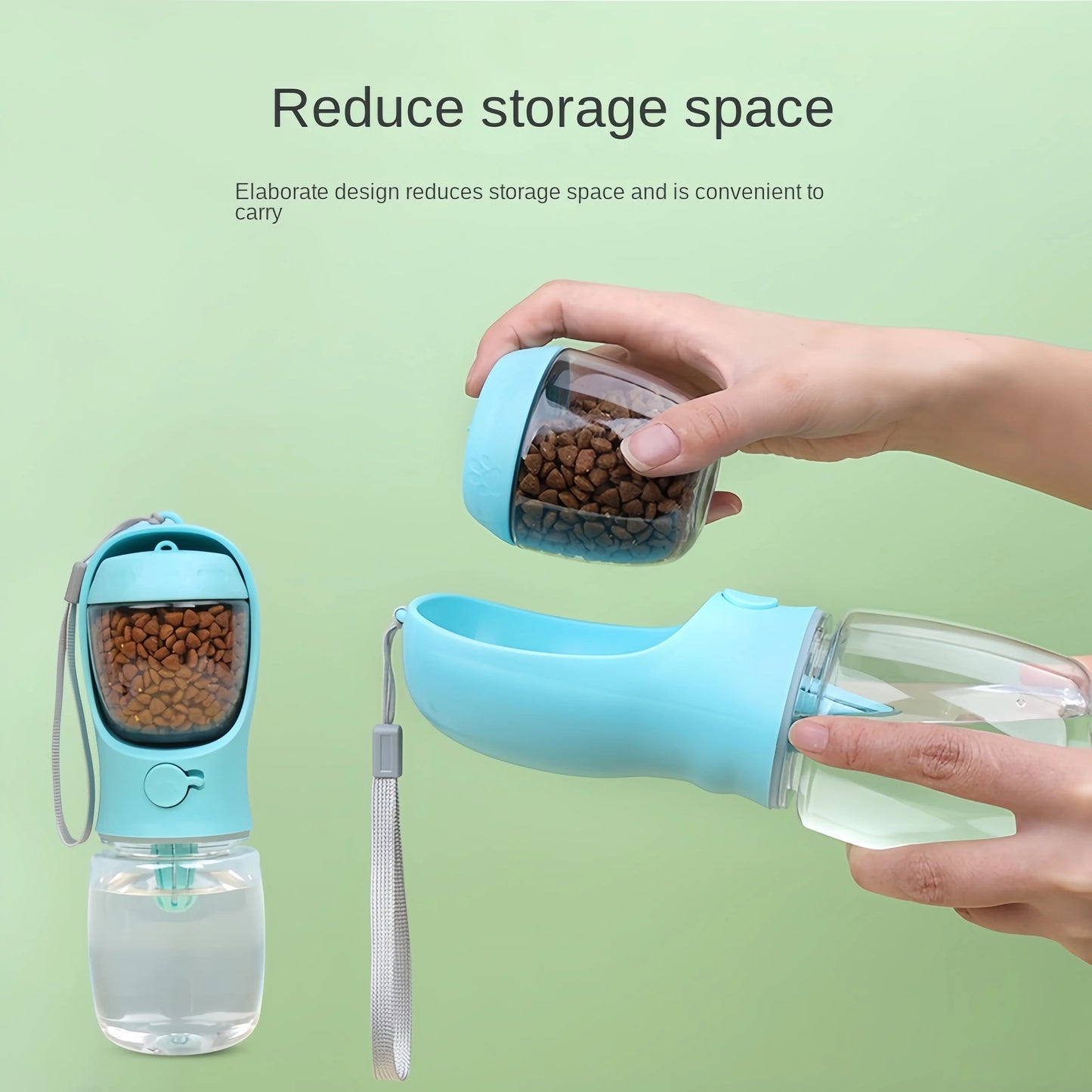 Portable Pet Water Bottle With Food And Water Storage Travel