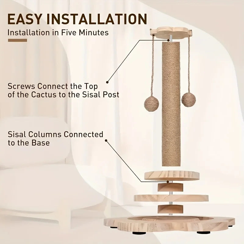 ATMDOGCN Tall Cat Tree Tower With Sisal Posts And Perch