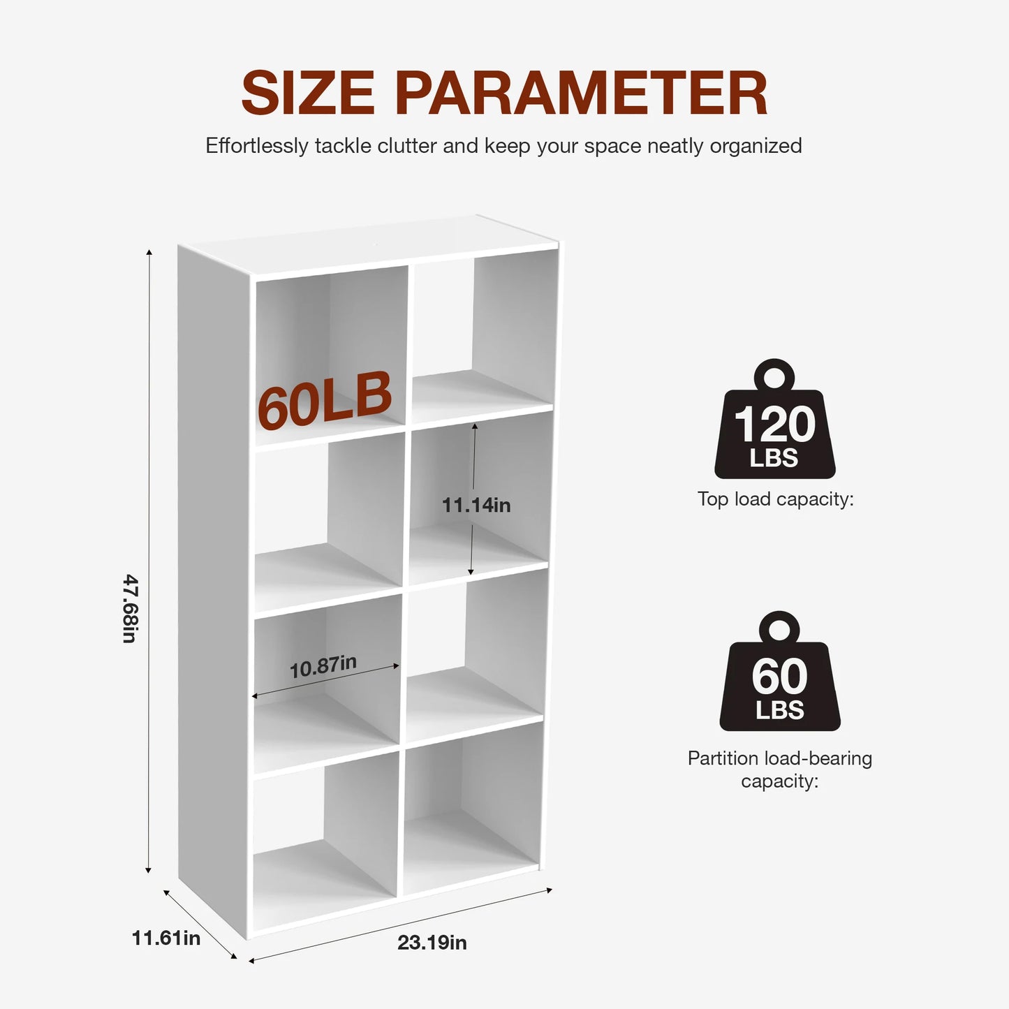 JHK 9 Cube Wooden Storage Organizer Bookshelf for Living Room
