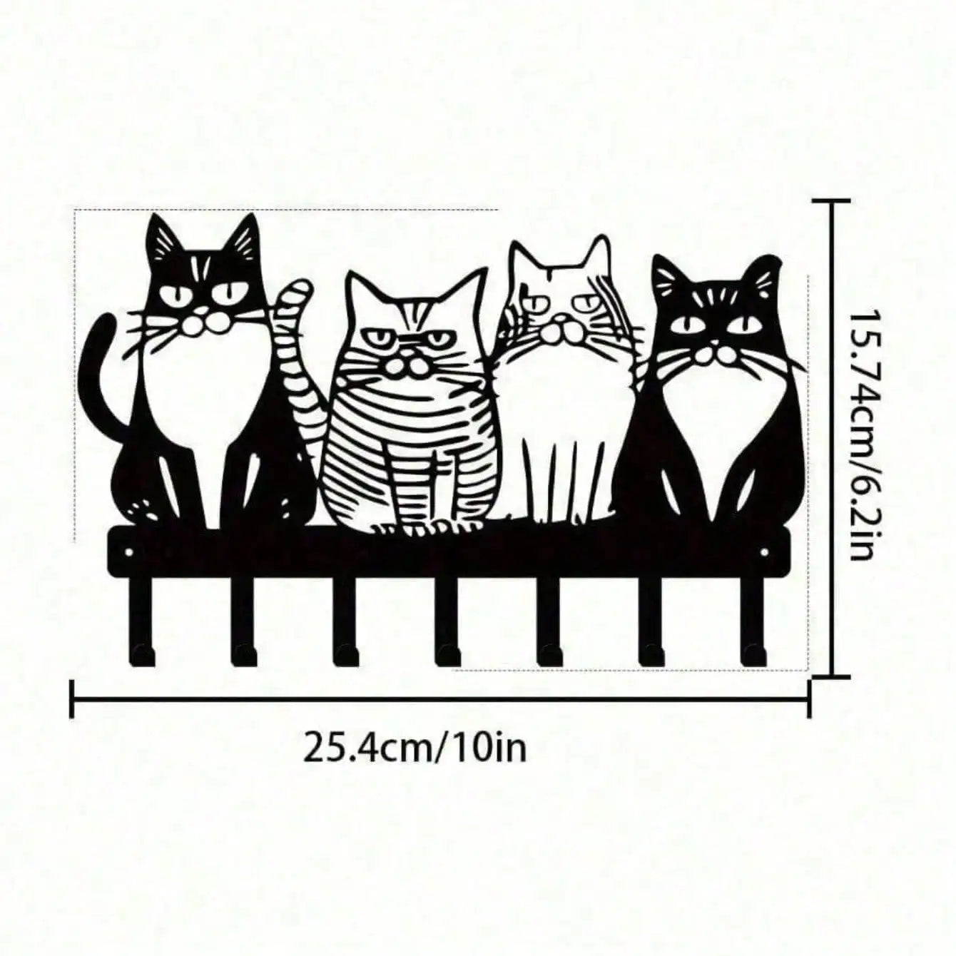 CIFBUY Vintage Cat Wall Hooks Rustic Key Holder Entryway Gift